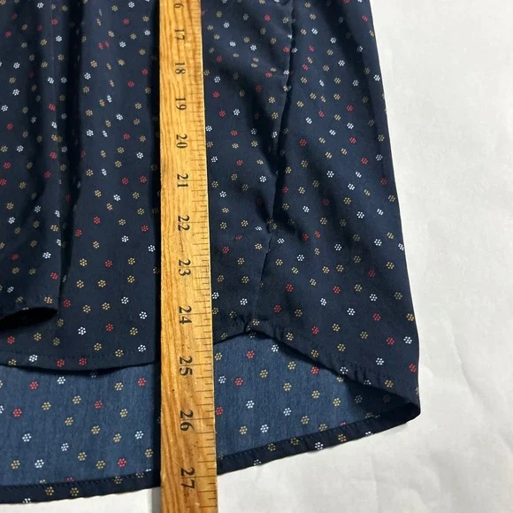 Abercrombie Fitch Womens Navy Print Ruffle Sleeve Button Polka Dot Shirt Top‎ S - Picture 5 of 6